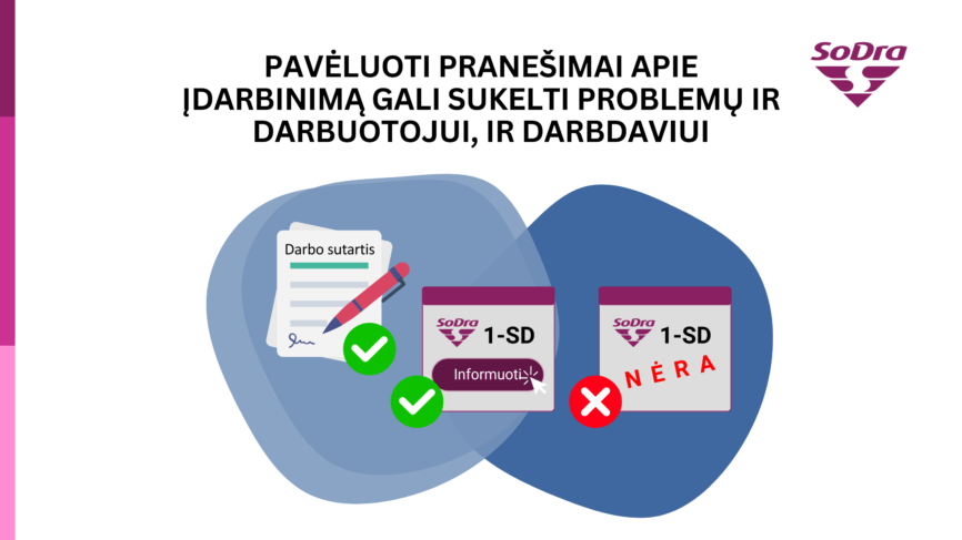 Pavėluoti pranešimai apie įdarbinimą gali sukelti problemų ir darbuotojui, ir darbdaviui